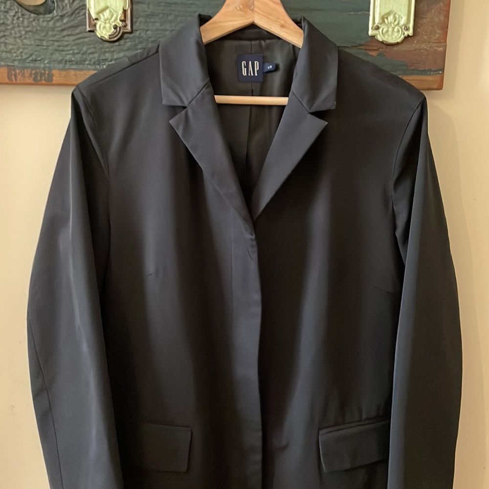 GAP Black Nylon Dress Coat Size Large - Picture 8 of 15